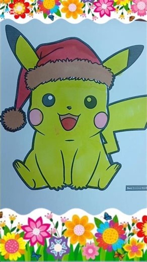🎅🎨 Cute Christmas Pikachu Drawing! ⚡✨