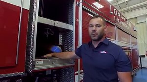 Learn about Longview Fire Department’s #Velocity #Pumper with Battalion Chief Jon-Eric Johnson. The apparatus is equipped with a #PUCPump. All the compartments are designed with ergonomics in mind, so equipment can be accessed quickly and easily. Rear facing seats help firefighters communicate while giving the driver increased visibility. The remote radio head also increases the driver’s communication. EMS compartments were placed in the back of the cab so gear can be accessed from inside and ou