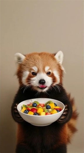 Red Panda eating Fruit! 🦊🥝🍓