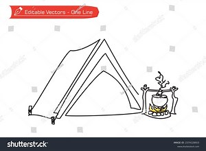 One Line Camping Symbol Premium Icon Stock Vector (Royalty Free) 2374128915 | Shutterstock