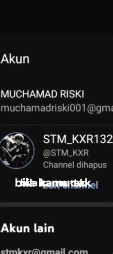 AKUN CHANNEL DI HAPUS OLEH YOUTUBE 😭