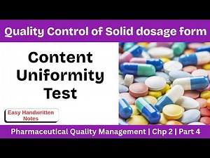 Content Uniformity Test for Solid dosage form #pharmduncovered #pharmaceuticalqualitymanagement