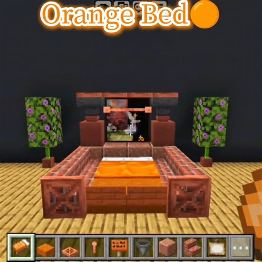 ✨Orange Bed In Minecraft 🛌✨ #minecraft #shorts