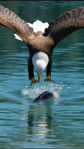 Bald Eagle Diving to Catch Fish 🦅💦 | Epic Slow Motion Wildlife Moment | #baldeagle #wildlife #nature