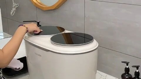 大宇DAEWOO台式双桶内衣内裤洗衣机1KG双舱袜子洗衣机迷你小型全自动波轮双仓儿童洗脱一体洗衣机