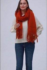 Bestselling Cozy Knit Scarf - Solid Color with Tassel Trim