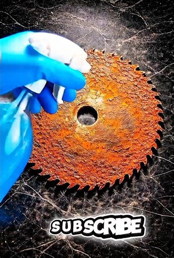 Circular Saw Blade Rust Removal Process | Metal Cleaning #Shorts