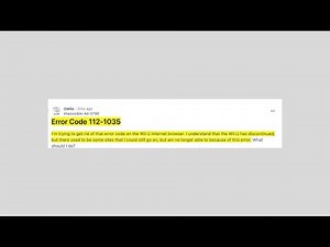 How To Fix Wii U Error Code 112-1035?