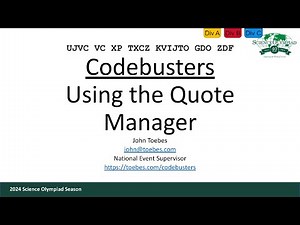 Codebusters - Using the Quote Manager