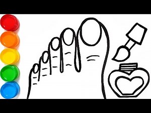Foot coloring and drawing for kids, toddlers Познавайка ТВ