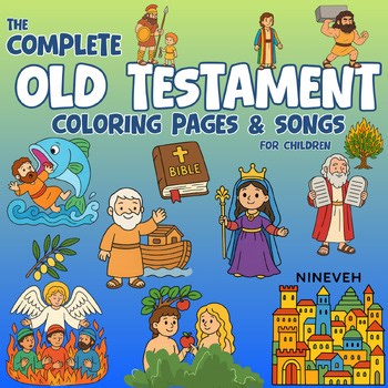 Complete 39 Books of the Old Testament- Bible Songs & Coloring Pages Bundle