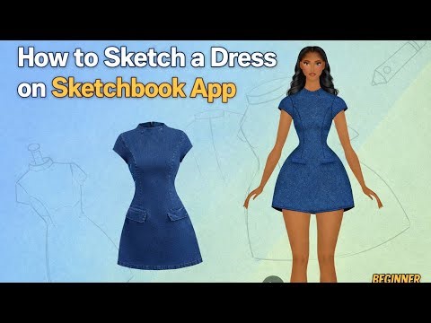 Sketchbook App Tutorial | How to Sketch a Dress Digitally (Beginner Guide) #fashionsketch