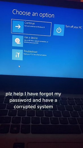 Recovering Password on Corrupted Windows 10 System