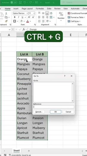 What's the EASIEST Way to Compare Two Lists in Excel#shorts