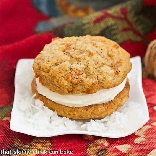 Carrot Cake Whoopie Pies - Celebrate Spring! - That Skinny Chick Can Bake