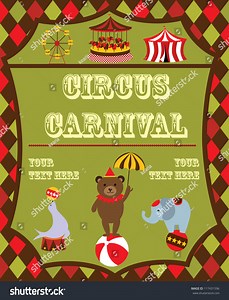 Cute Circus Card Design Vector Illustration Stock Vector (Royalty Free) 117431596 | Shutterstock