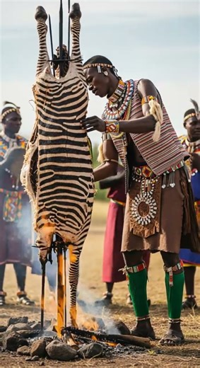 Whole ZEBRA BBQ for A FEAST Enjoy the wildest grill experience #tribepeople #bbqlover #wildmeat