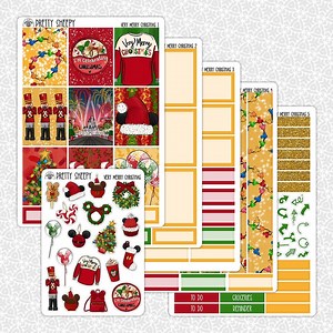 Very Merry Christmas Planner Stickers | Disney Planner Stickers Weekly Planner Kit Functional Stickers Decorative Stickers - Etsy