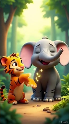 Cute Tiger and Elephant Friendship in Jungle 🐯🐘 | Cute Animal Animation
