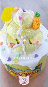 diy clay slime mixing asmr 🍍 pineapple dole whip ~