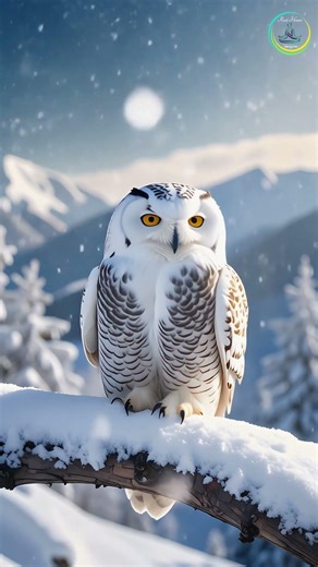 Relaxing Winter Nature | Snowy Owl in Snowfall