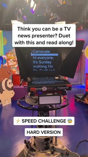 It’s been a while since we’ve done this but let’s switch it up… how fast can you read autocue???? 👀 #autocuechallenge #newspresenter #newsround #cbbc #fast #challenge