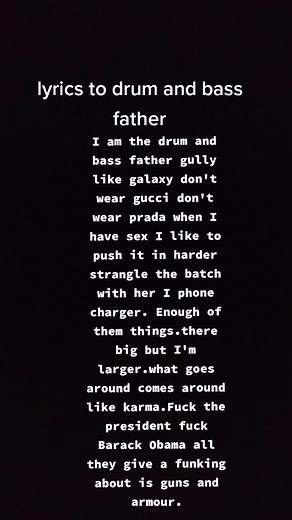 the lyrics to the music drum and bass father from the English rapper devilman