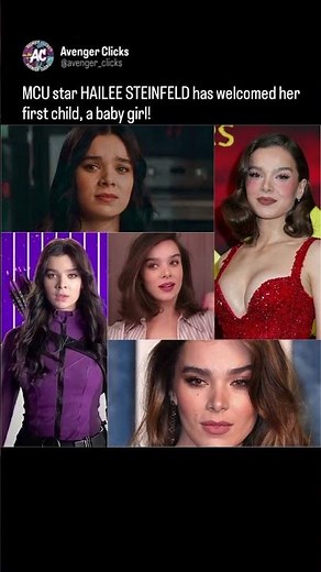 Hailee Steinfeld welcomes a baby girl! Congrats to our Hawkeye! 🍼🏹❤️ #HaileeSteinfeld #Marvel