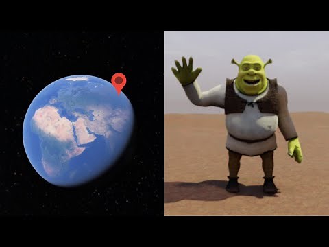 Shrek on Google Earth !