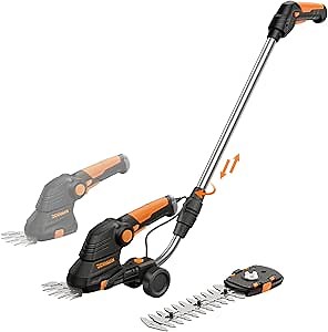 DOVAMAN GS03C 7.2V Cordless Grass Shear, Electric Grass Shear w/Telescopic Handle Set, 80 MIN Fast Charge, Angle Adjustable Handle, Three-Step Blade Change, Ideal for Grass Cutting