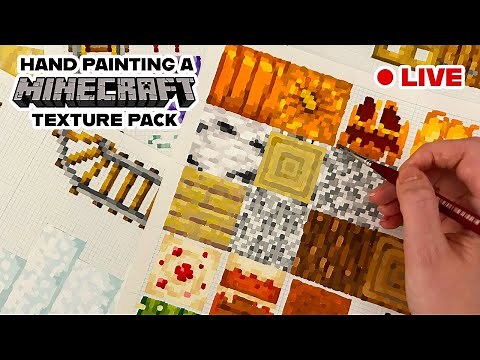 Painting a Minecraft Texture Pack LIVE by hand! AND playing some Minecraft with it after!