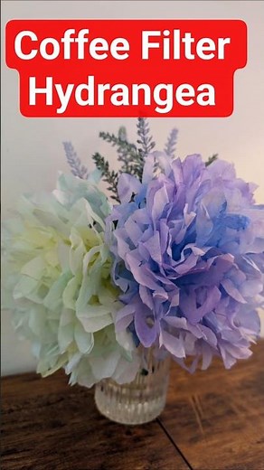 Coffee Filter Hydrangeas 🌸 | Easy Paper Flower DIY in 60 Seconds