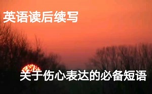 【读后续写】超万能！伤心表达的短语