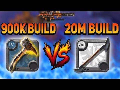900K BUILD VS 20M BUILD !!! TOMBHAMMER SOLO PVP & BUILD ( Albion Online )