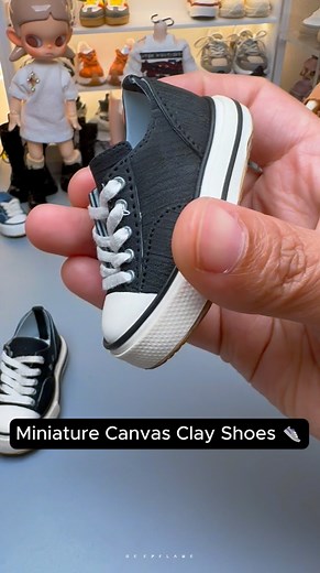 Detailed Miniature Canvas Shoes 👟 Clay Tutorial | DEEPFLAME