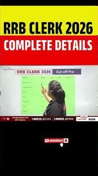RRB Clerk 2026 Complete Details #ytshorts #testbookbanking