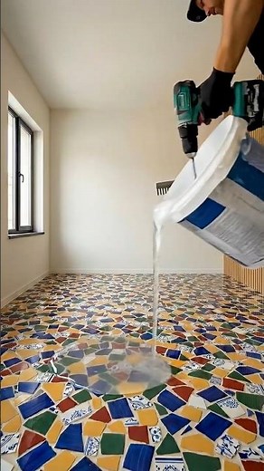 ✅ Broken Plates Epoxy Floor Transformation | Satisfying Time Lapse