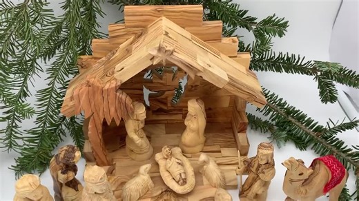 Olive Wood Nativity Set: 12-piece Holy Family Scene Set - Etsy