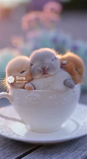 Tiny Bunnies in a Tea Cup 🐰☕ | FUNIMAL