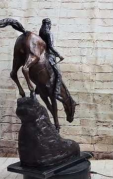 Frederic Remington Mountain Man Frontiersman Descending Hill Western Bronze Sculpture 57077