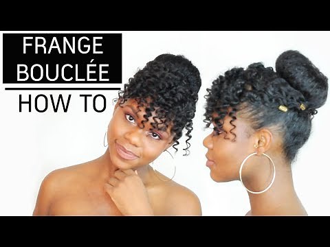 Cheveux afro et crépus | tuto coiffure frange bouclée et chignon | how to curly bangs