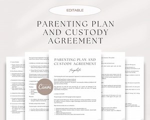 Parenting Plan and Custody Agreement, Editable Parenting Agreement, Child Custody Agreement Template, Shared Parenting Agreement, Canva Doc - Etsy