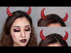 How to make cute Devil Horns hair decoration for Halloween | Simple DIY//手工制作小恶魔角发饰
