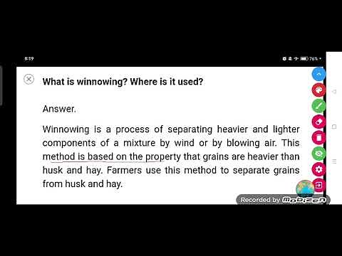 What is winnowing? Where is it used?