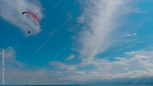 sky jumping sky parachute paragliding flying sport fly blue paraglider freedom clouds extreme air bird adventure flight skydiving cloud gliding parachuting activity high seagull fun sun wind