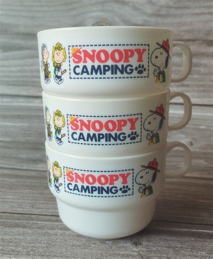 Vintage Snoopy Camping Plastic Mug Set Japan Peanuts - Etsy Australia