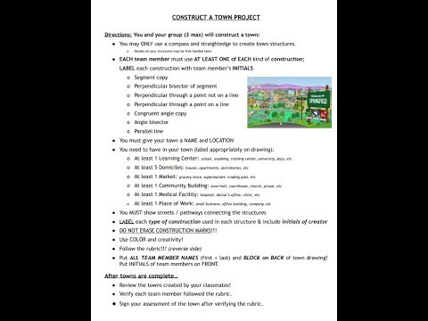 Geometric Constructions: Construct a Town Project