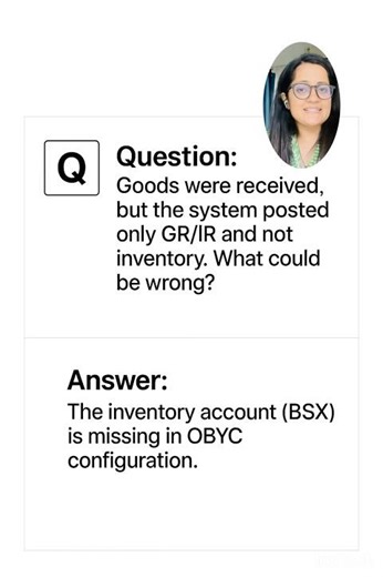 Why Inventory Not Posted During Goods Receipt? 📦 #interview