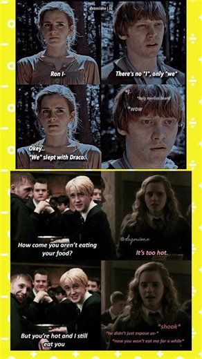 Draco’s Savage Double Meaning 😏| Hermione & Ron Shocked Moment | Dramione Edit #shorts #harrypotter