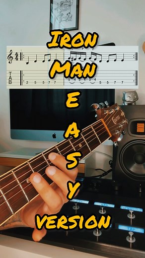 13K views · 866 reactions |  Hey Black Sabbath fans! Wanna play „Iron Man“ but you’re just starting out on guitar? No worries – I got you! 落 Here’s a super easy beginner-friendly version, complete with tabs.⚡️ My  @crafter_korea 落 #guitar #blacksabbath #music #heavymetal #guitarist | Pascal Umiker | Facebook